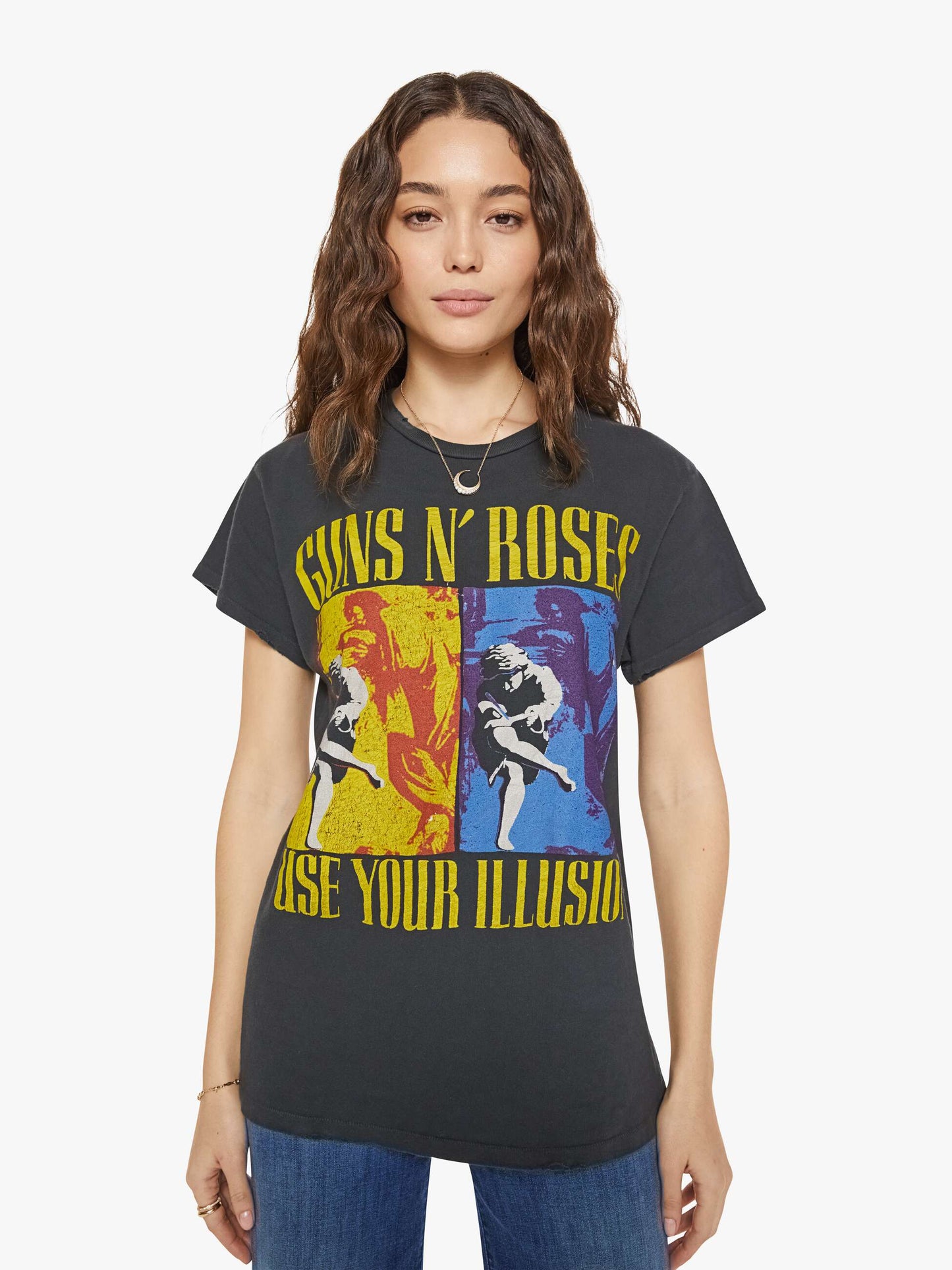 Mother Denim MadeWorn Guns N Roses Tee Black (Charcoal)