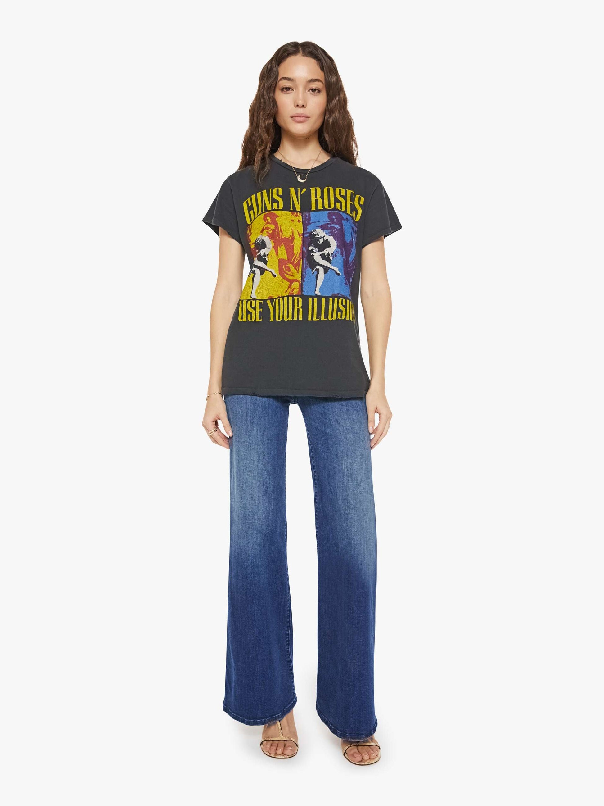 Mother Denim MadeWorn Guns N Roses Tee Black (Charcoal)