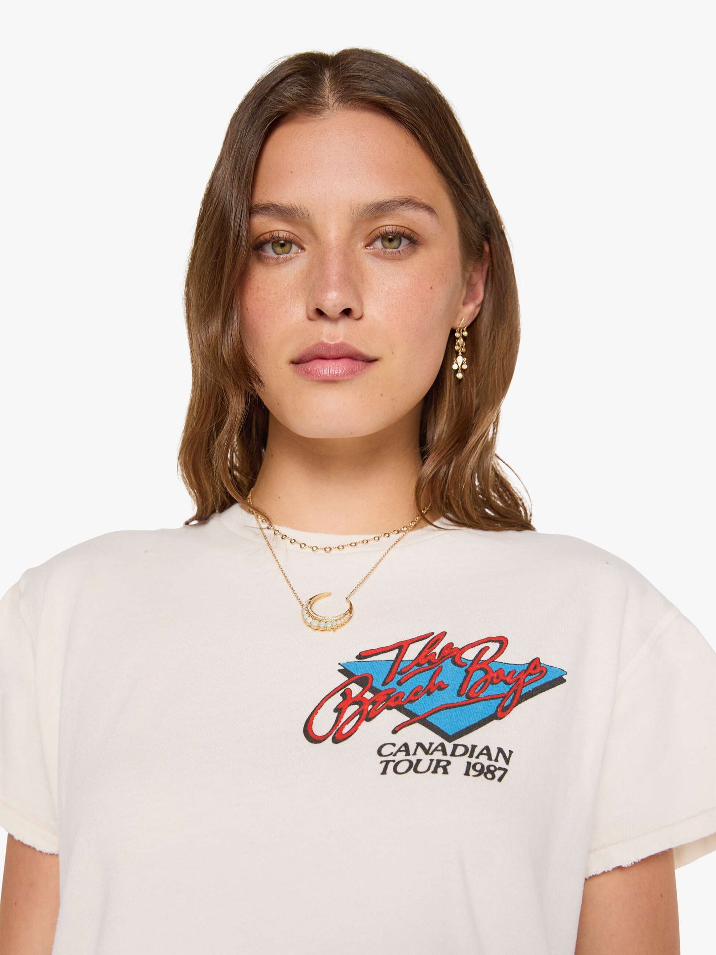 Mother Denim MadeWorn The Beach Boys Tees White (Natural)