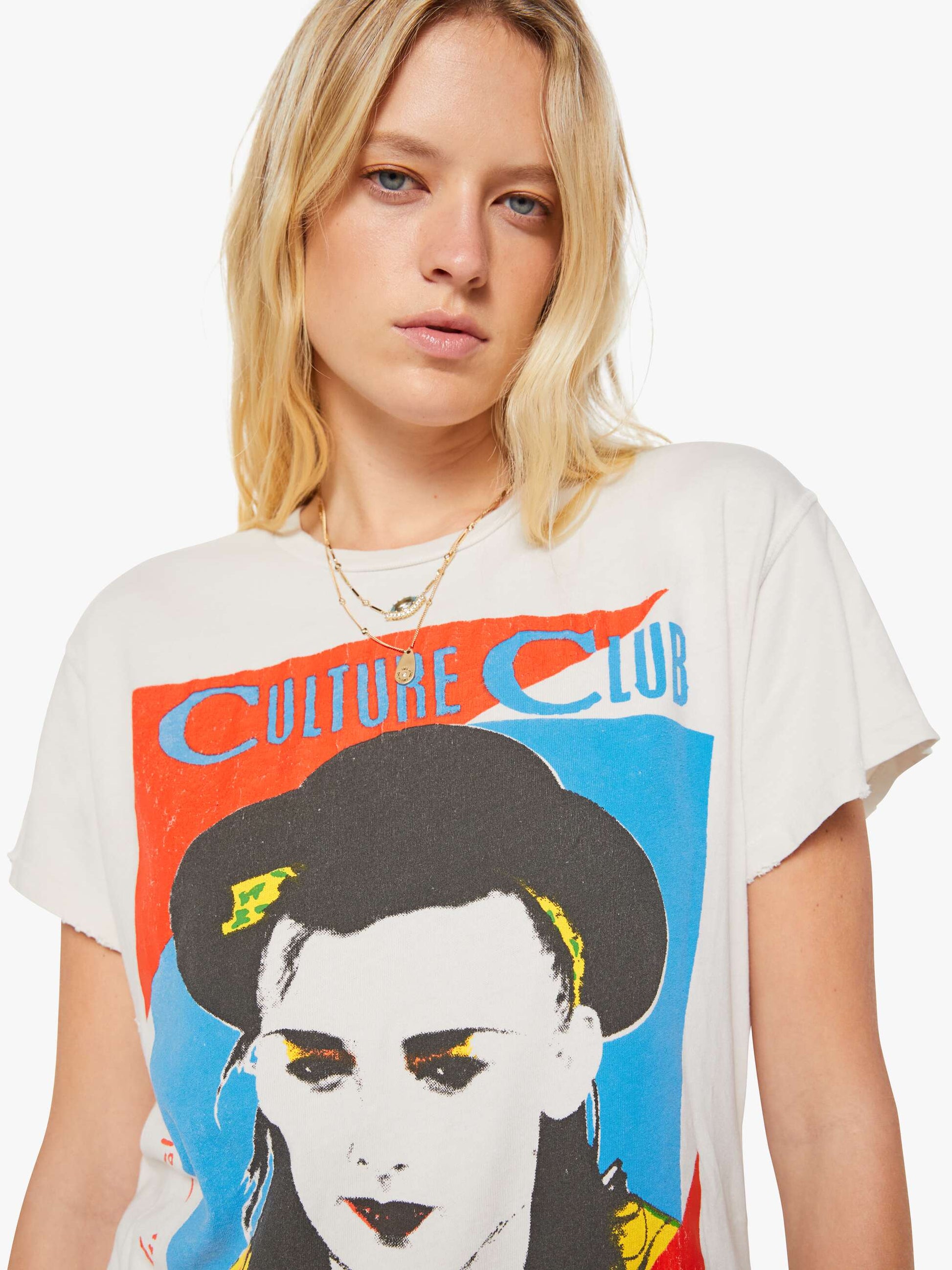 Mother Denim MadeWorn Culture Club Tee White (Natural)