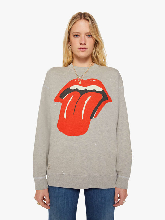 Mother Denim MadeWorn Rolling Stones Destroyed Sweatshirt Grey (Open)