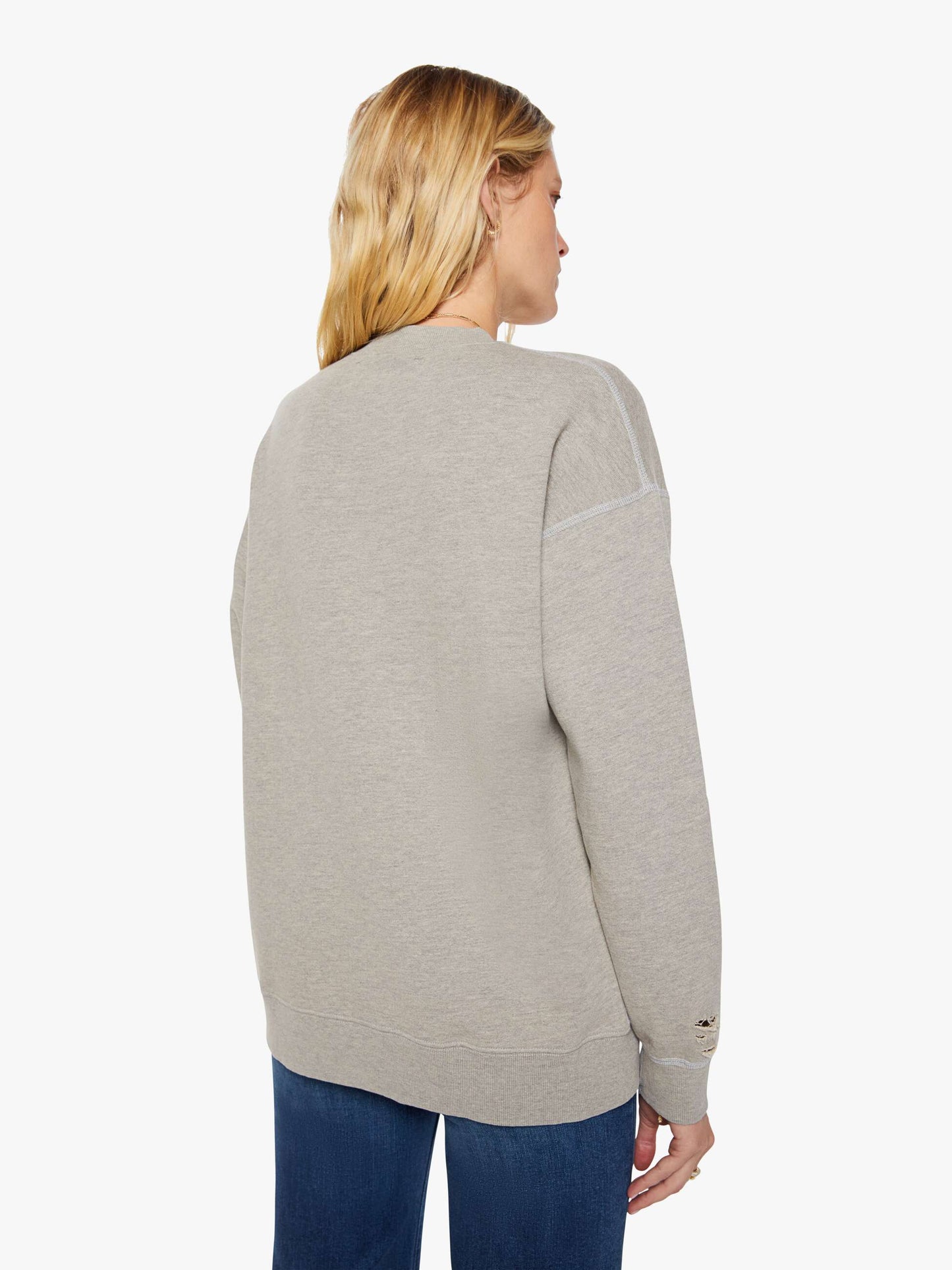 Mother Denim MadeWorn Rolling Stones Destroyed Sweatshirt Grey (Open)