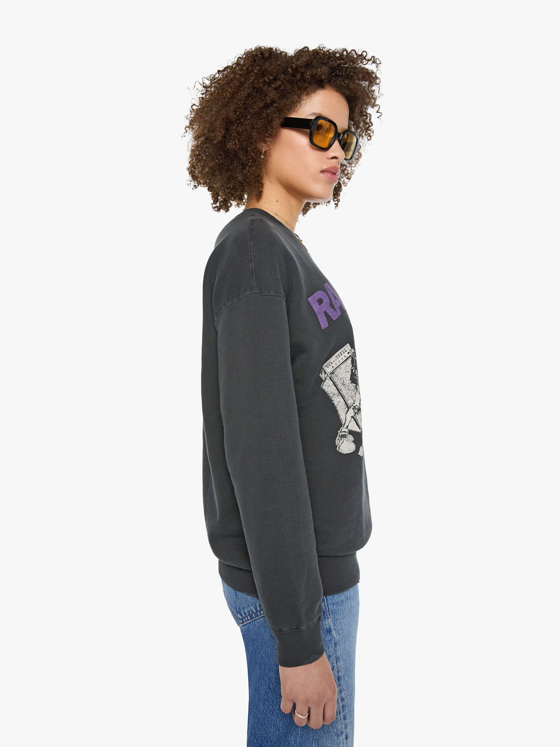 Mother Denim MadeWorn Ramones Sweatshirt Black (Charcoal)