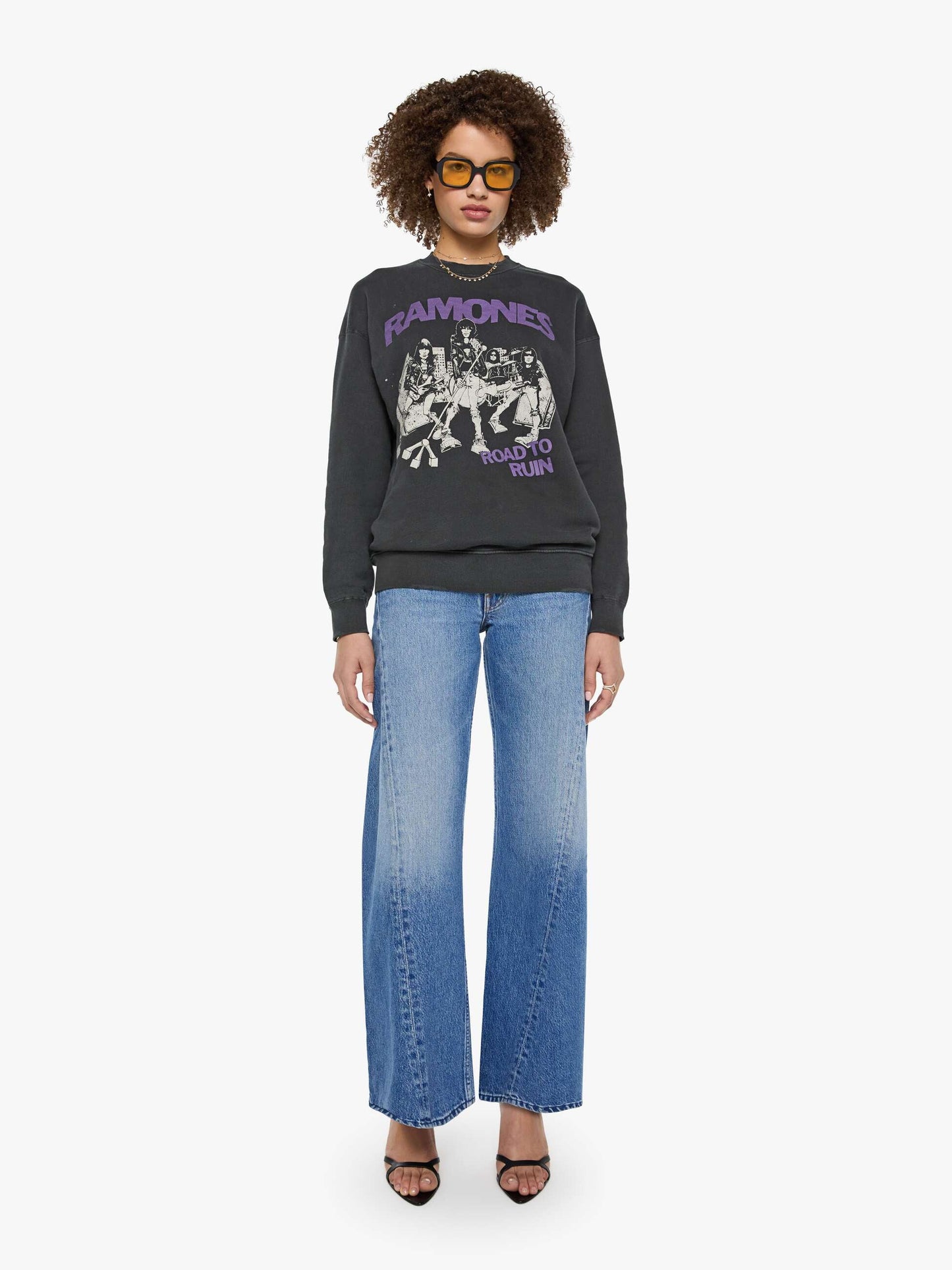 Mother Denim MadeWorn Ramones Sweatshirt Black (Charcoal)