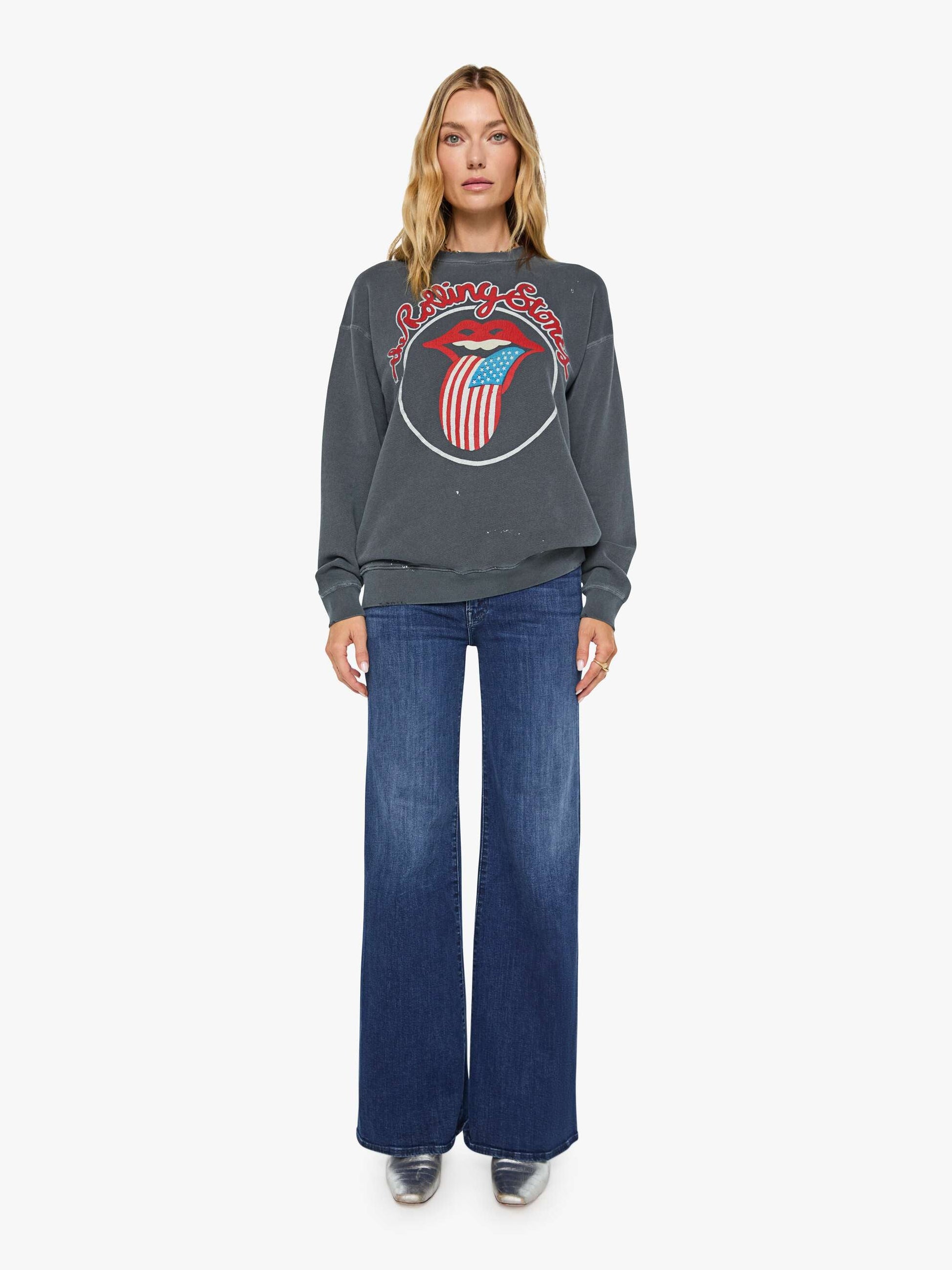 Mother Denim MadeWorn Rolling Stones Sweatshirt DUSK