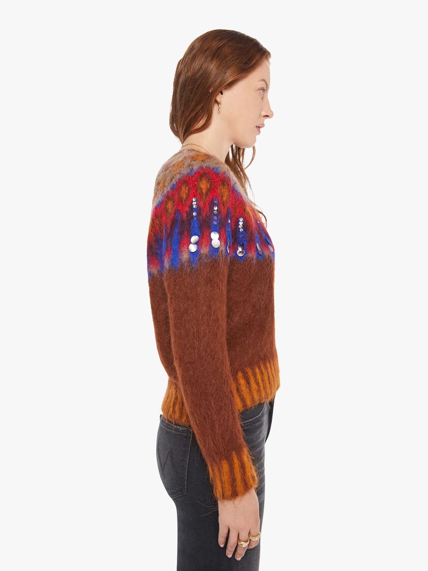 Mother Denim Maria Cher Brookside Creek Sweater BRICK