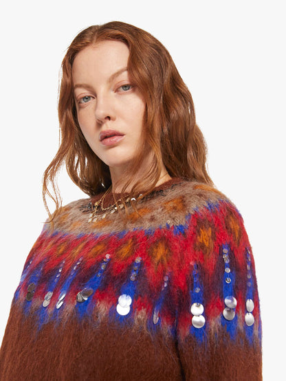 Mother Denim Maria Cher Brookside Creek Sweater BRICK