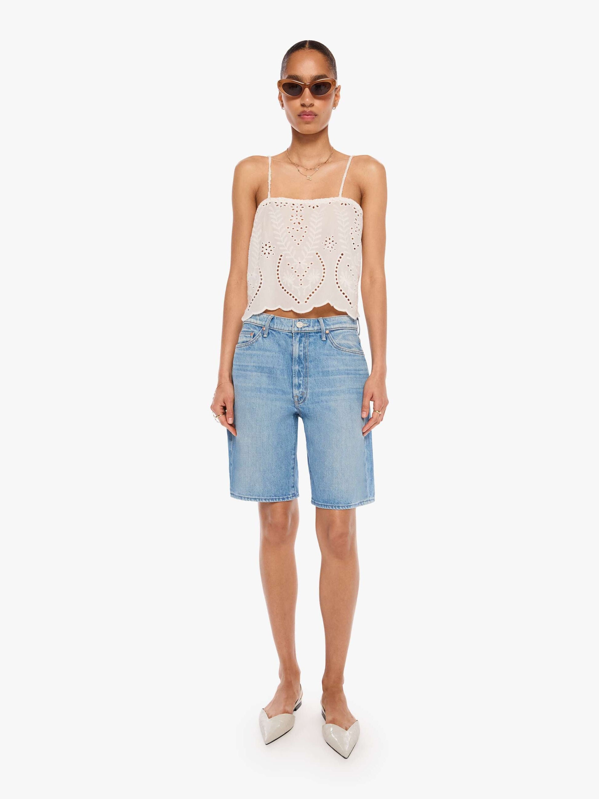 Mother Denim Natalie Martin Fern Cami ATHENA EMBROIDERY SALT
