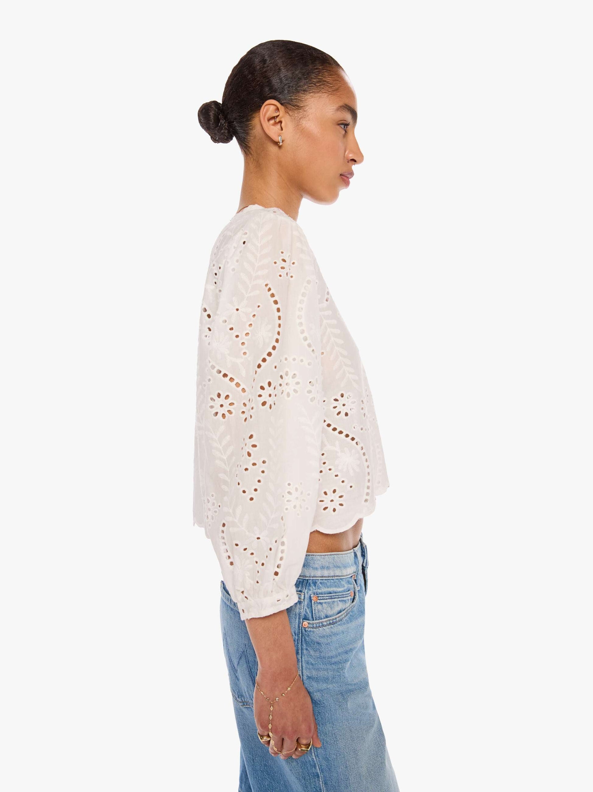 Mother Denim Natalie Martin Lisa Top ATHENA EMBROIDERY SALT