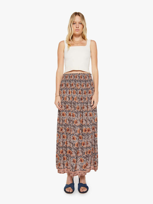 Mother Denim Natalie Martin Bella Skirt VINTAGE FLOWERS SLATE