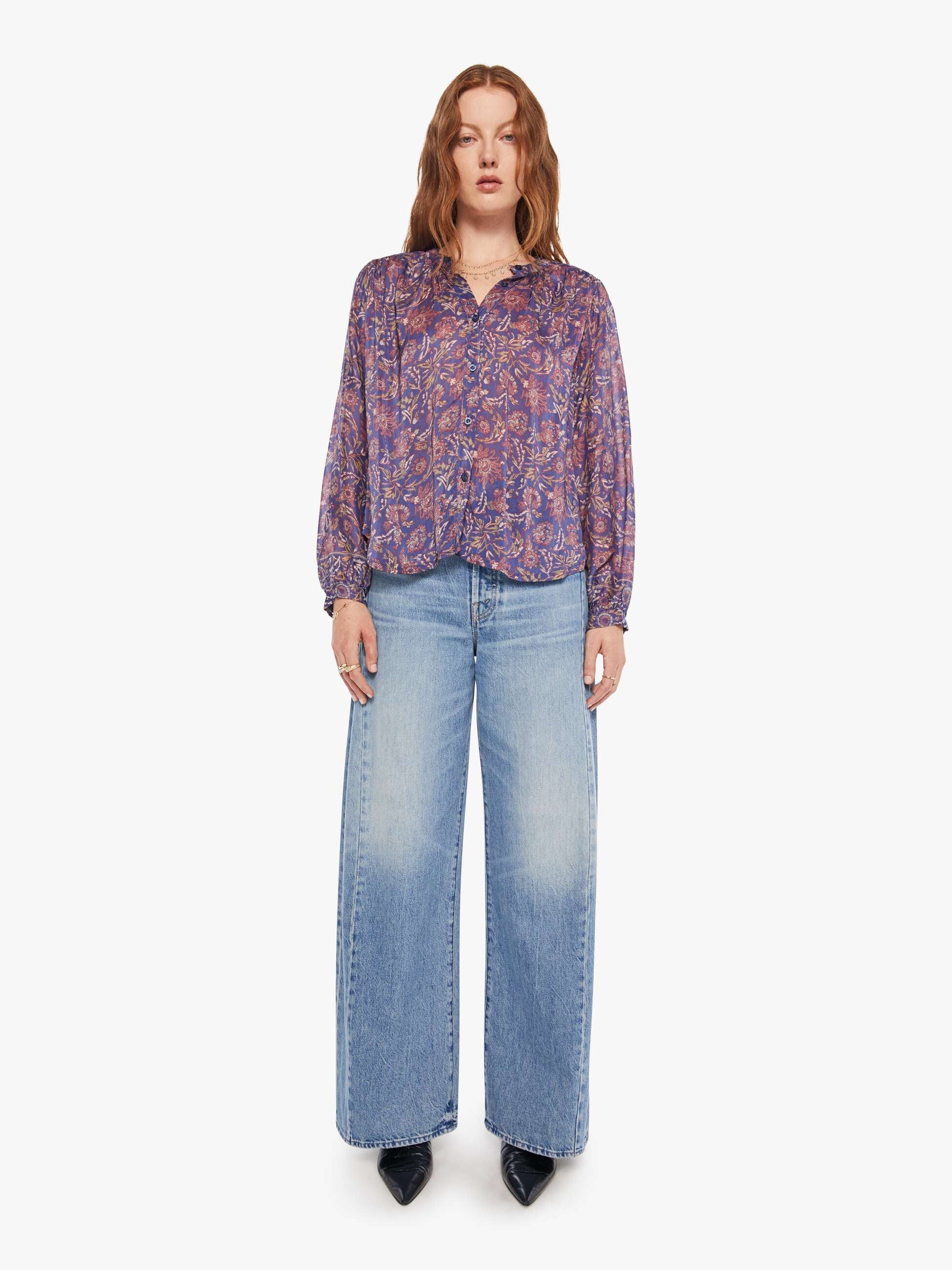 Mother Denim Natalie Martin Tolan Shirt ARTICHOKE MARINER
