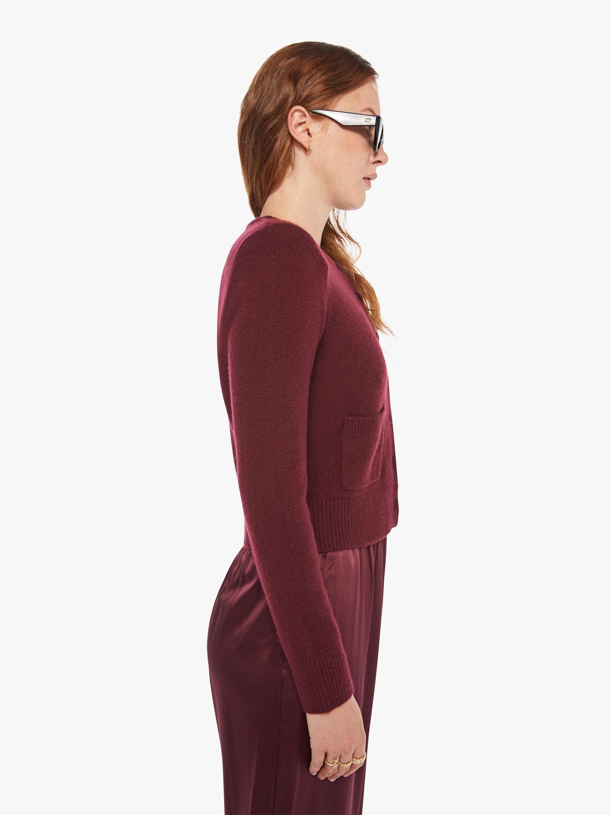 Mother Denim SABLYN Emilia Cardigan BORDEAUX