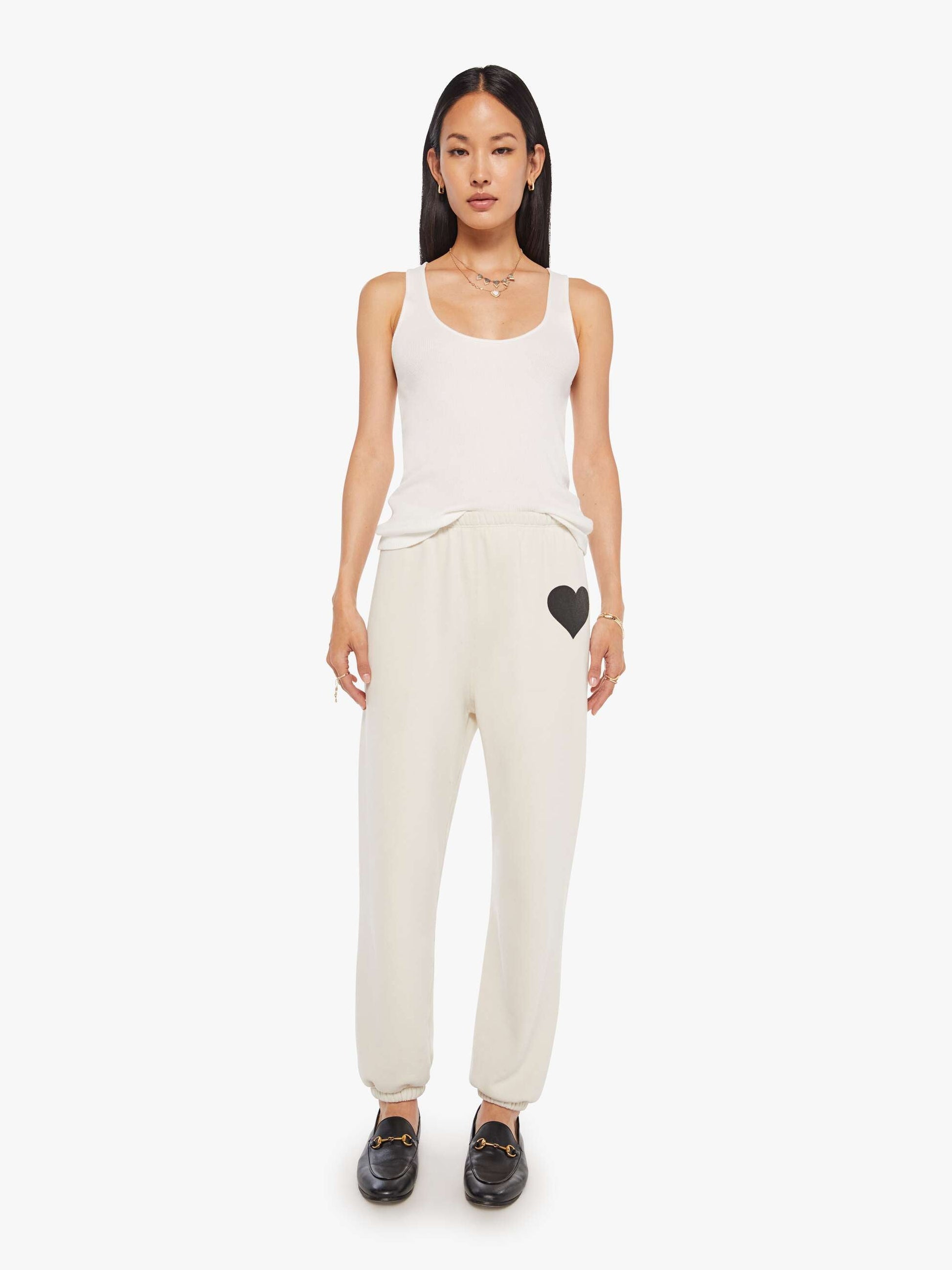 Mother Denim SPRWMN Heart Sweatpant Natural