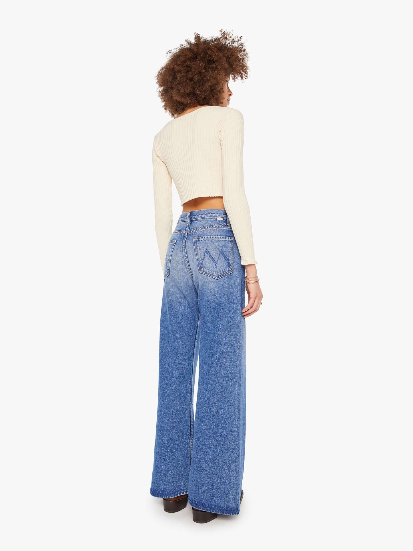 Mother Denim SPRWMN Polo Sweatshirt White (Open)