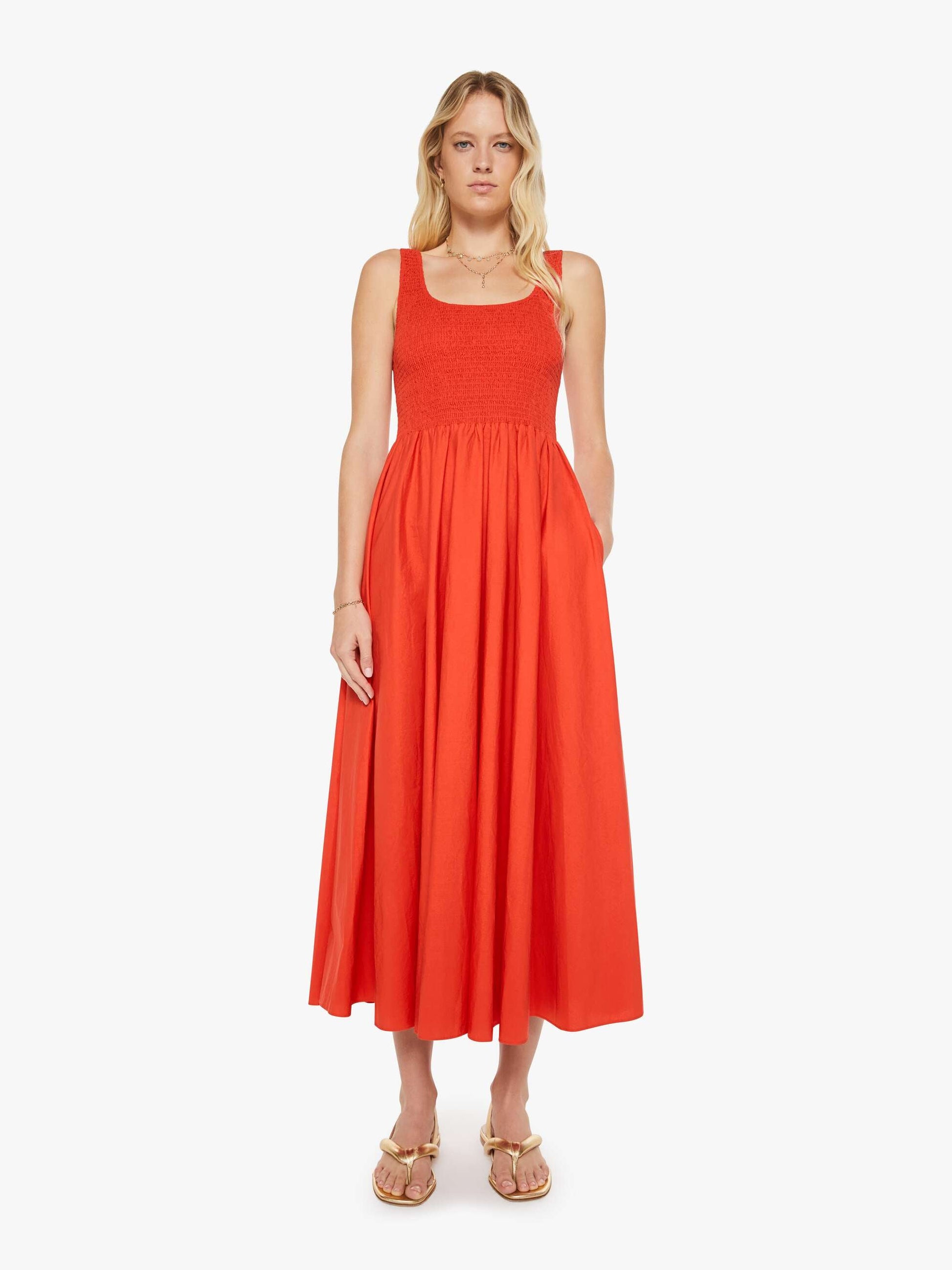 Mother Denim XiRENA Florence Dress RED FLASH