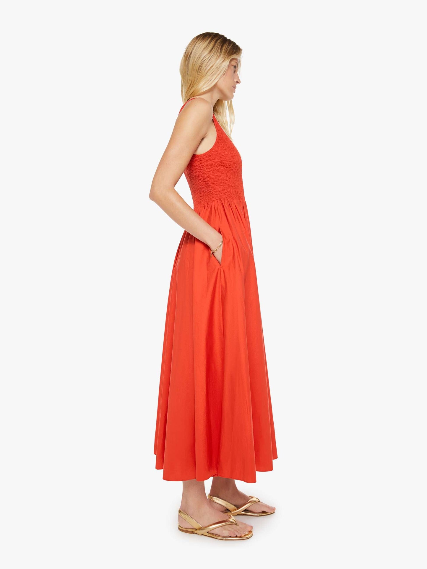 Mother Denim XiRENA Florence Dress RED FLASH