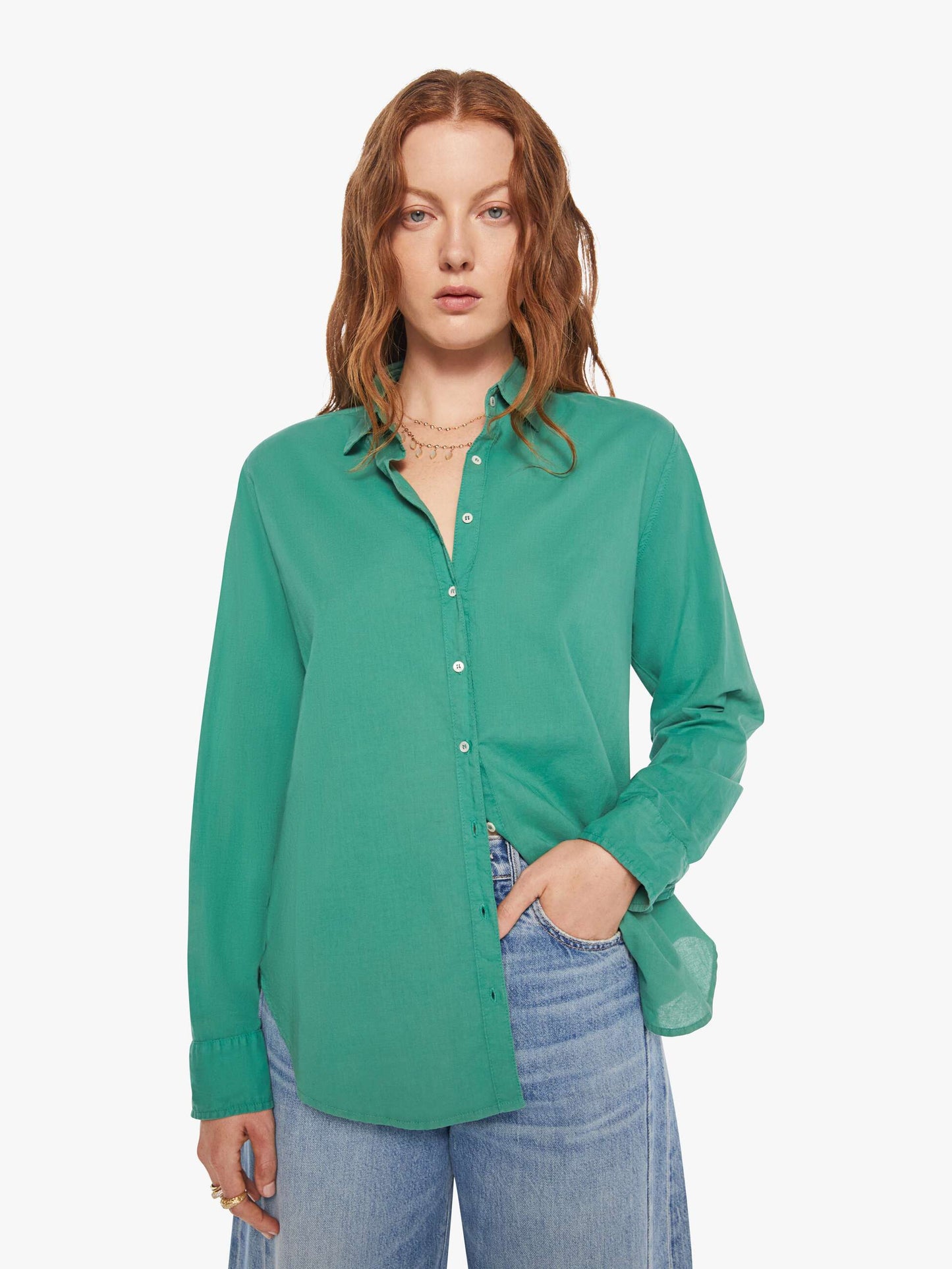 Mother Denim XiRENA Beau Shirt Green (Open)