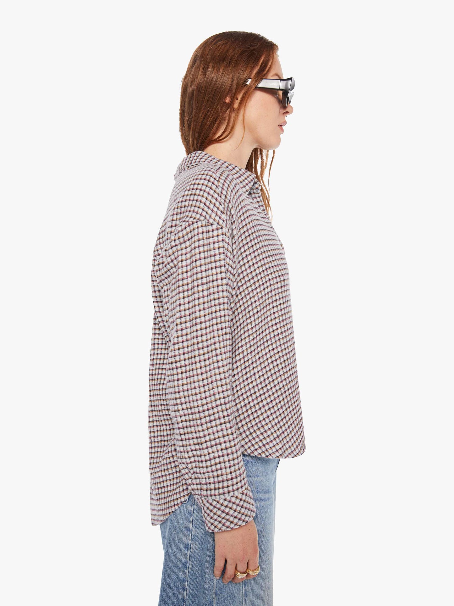 Mother Denim XiRENA Jordy Shirt BABY BLUE CHECK