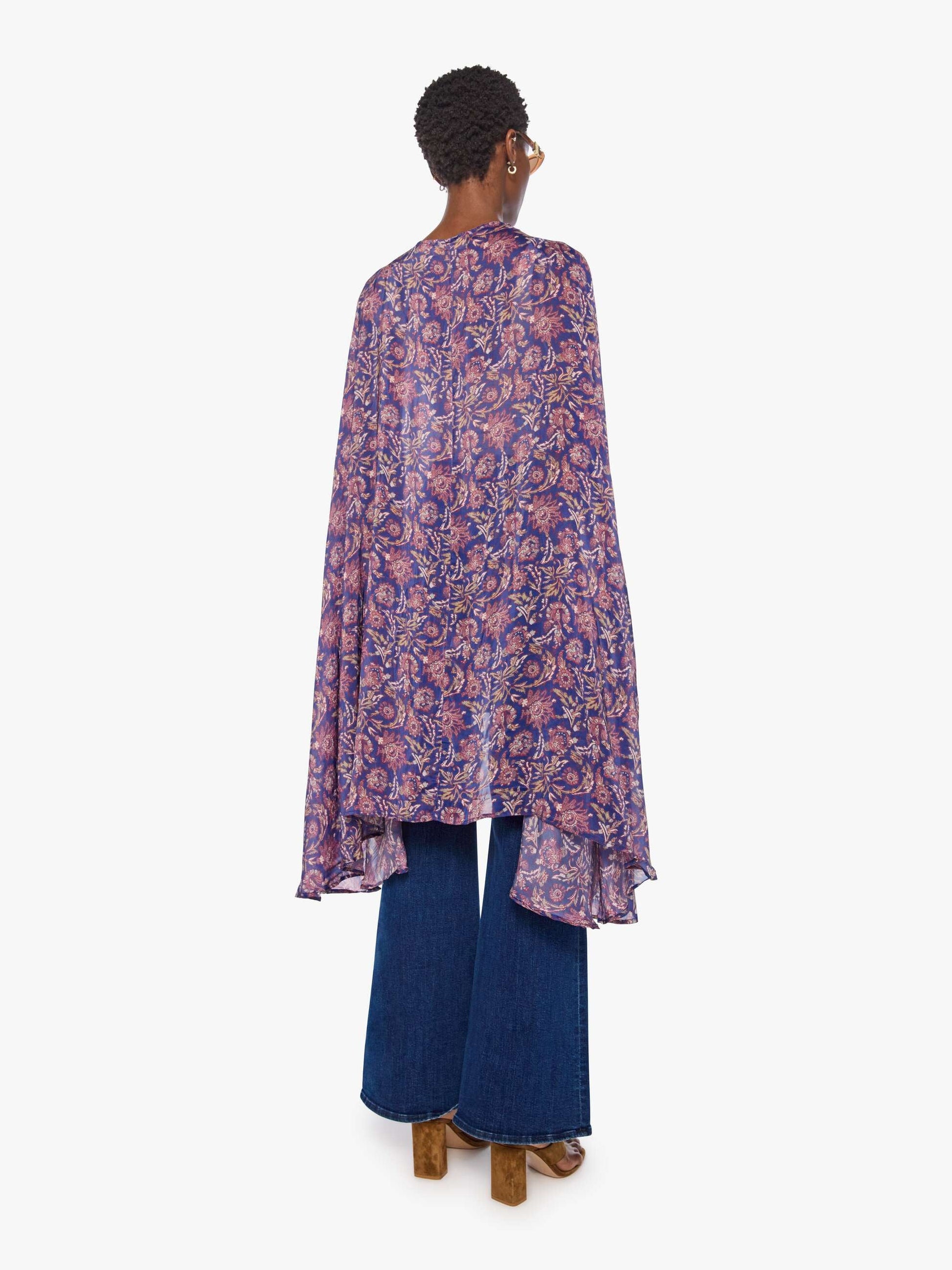Mother Denim Natalie Martin Karis Long Cape ARTICHOKE MARINER