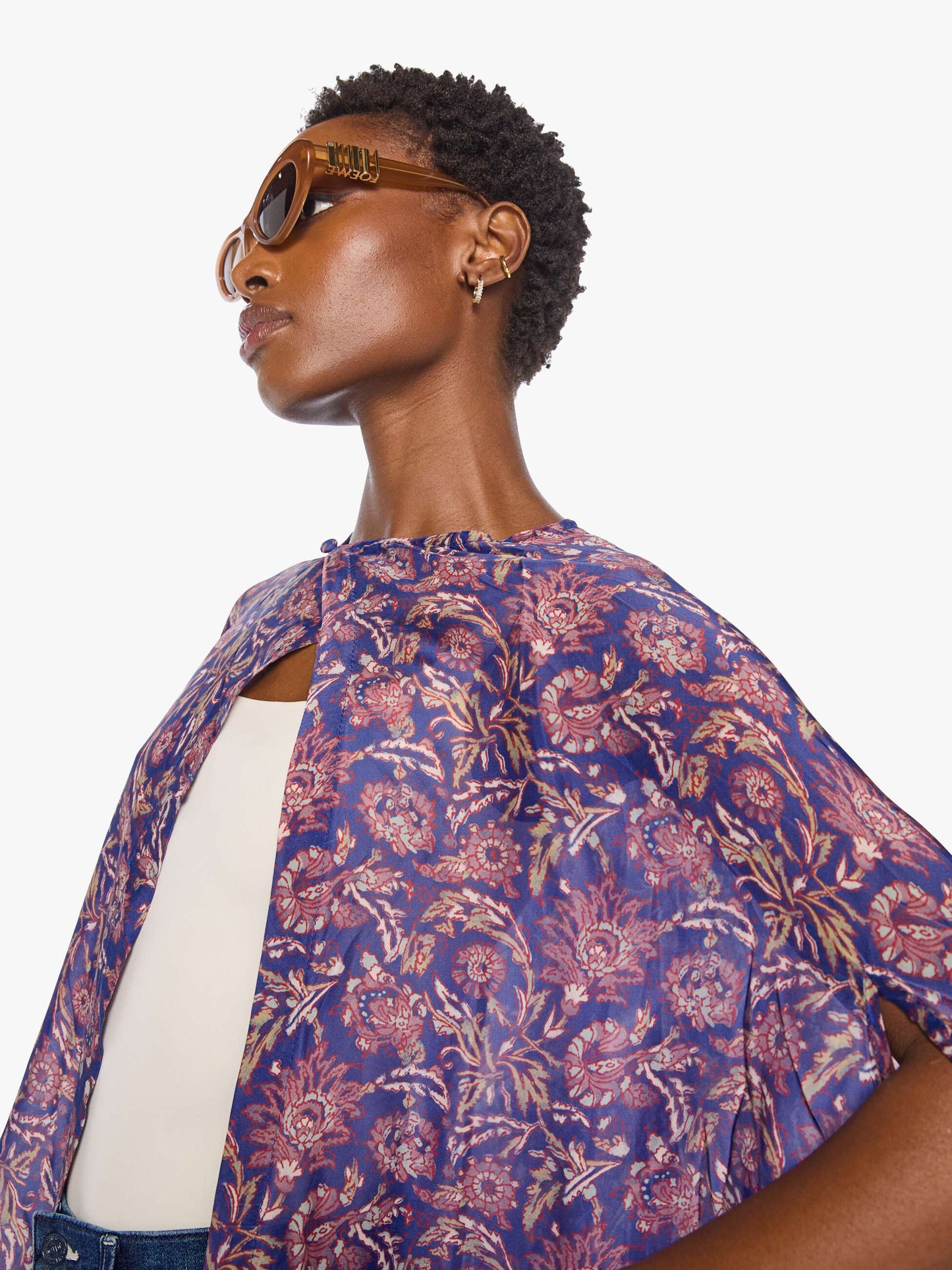 Mother Denim Natalie Martin Karis Long Cape ARTICHOKE MARINER
