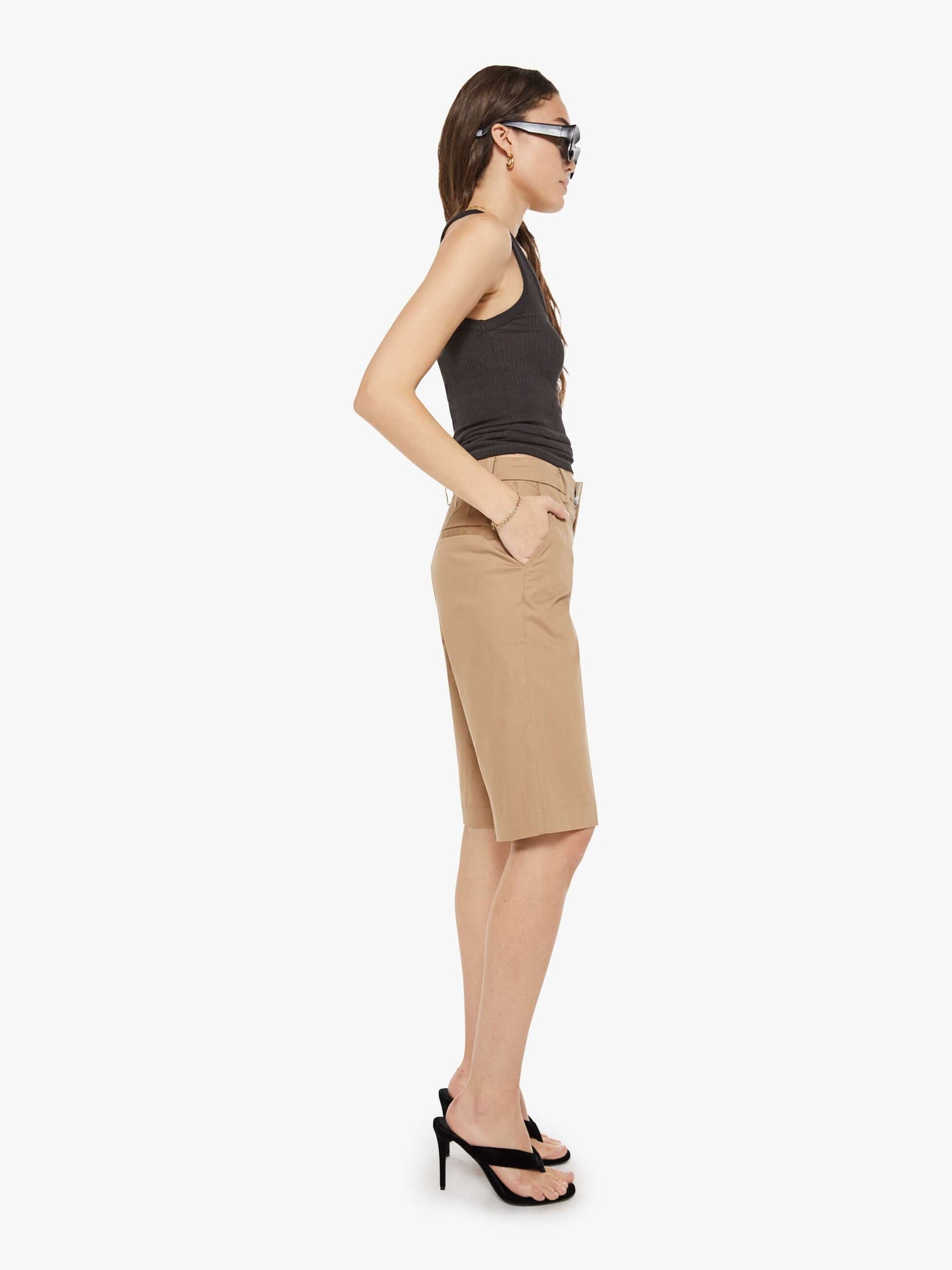 Mother Denim SPRWMN Bermuda Trousers White (Open)