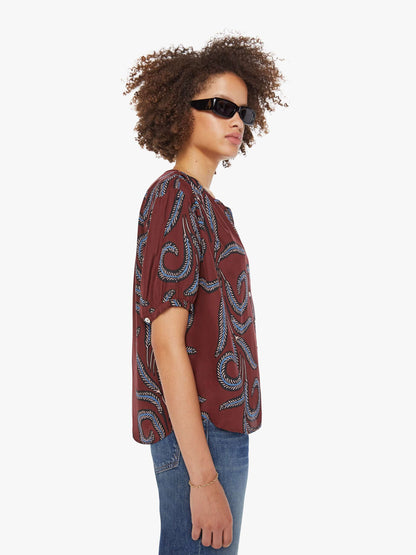 Mother Denim Natalie Martin Violet Top FEATHER BORDEAUX