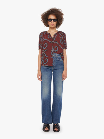 Mother Denim Natalie Martin Violet Top FEATHER BORDEAUX