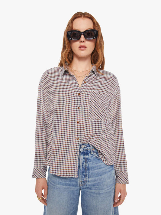 Mother Denim XiRENA Jordy Shirt BABY BLUE CHECK