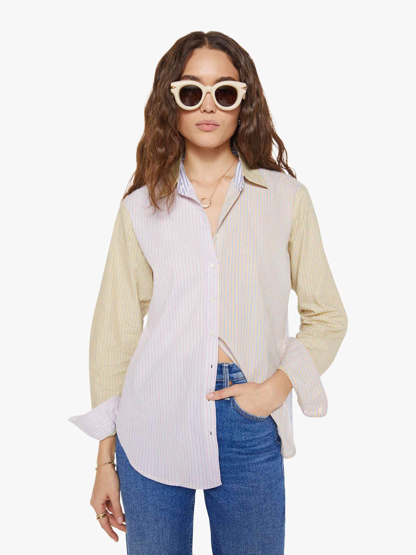 Mother Denim XiRENA Beau Shirt MIXED STRIPE