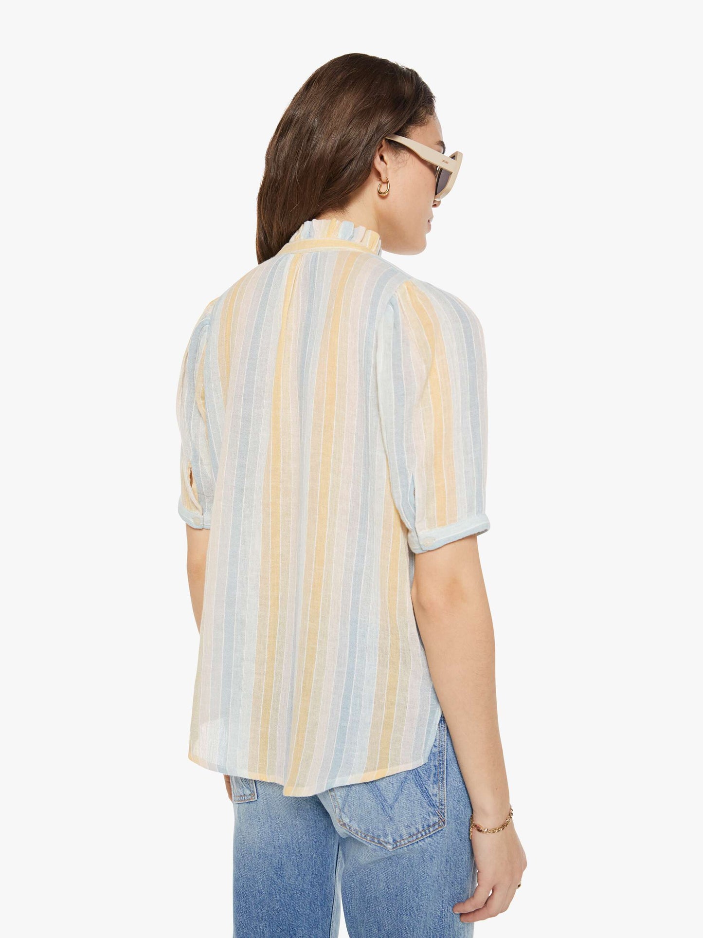 Mother Denim Alix of Bohemia Winnie Shirt SUNWASH STRIPE