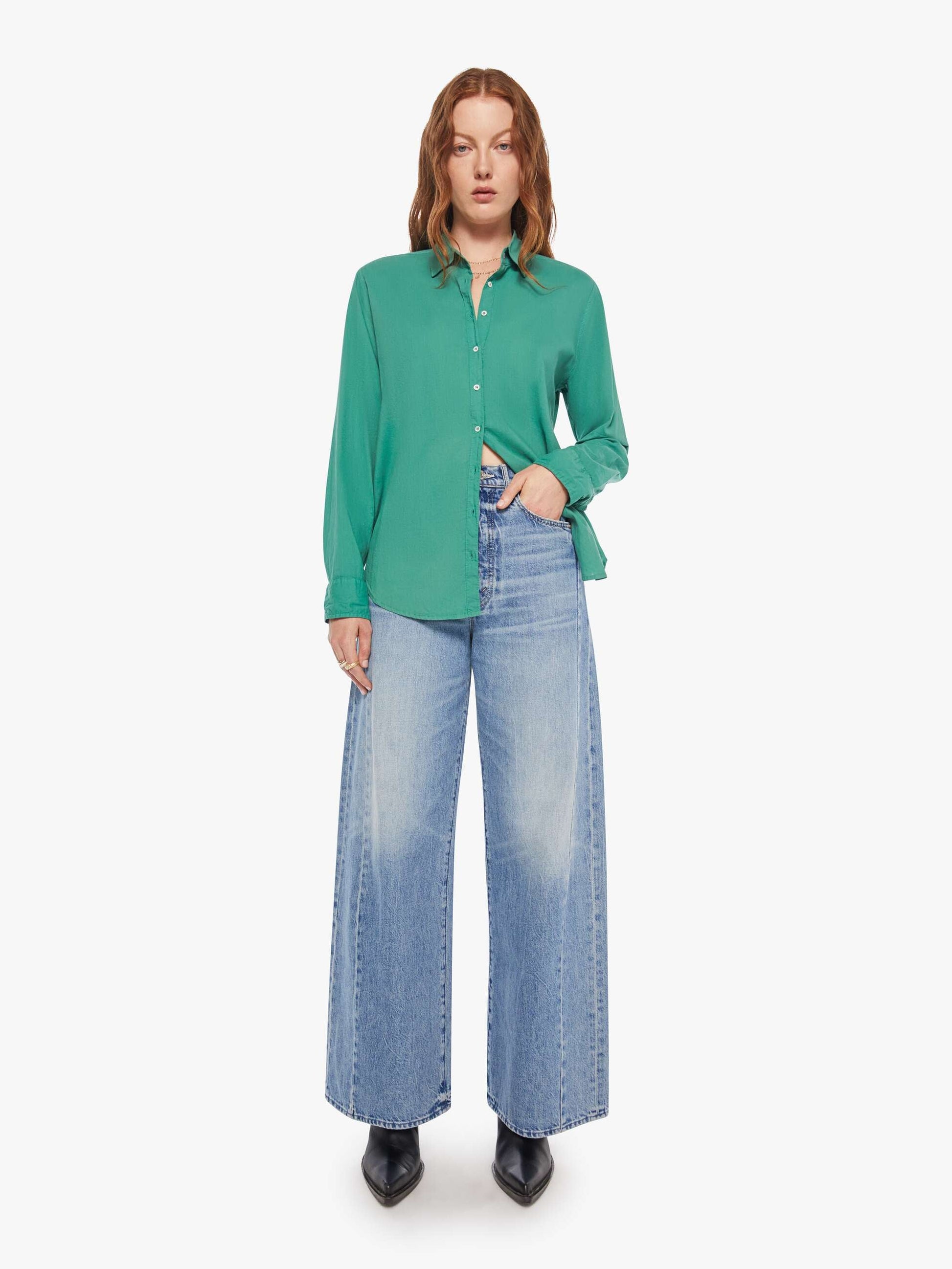 Mother Denim XiRENA Beau Shirt Green (Open)
