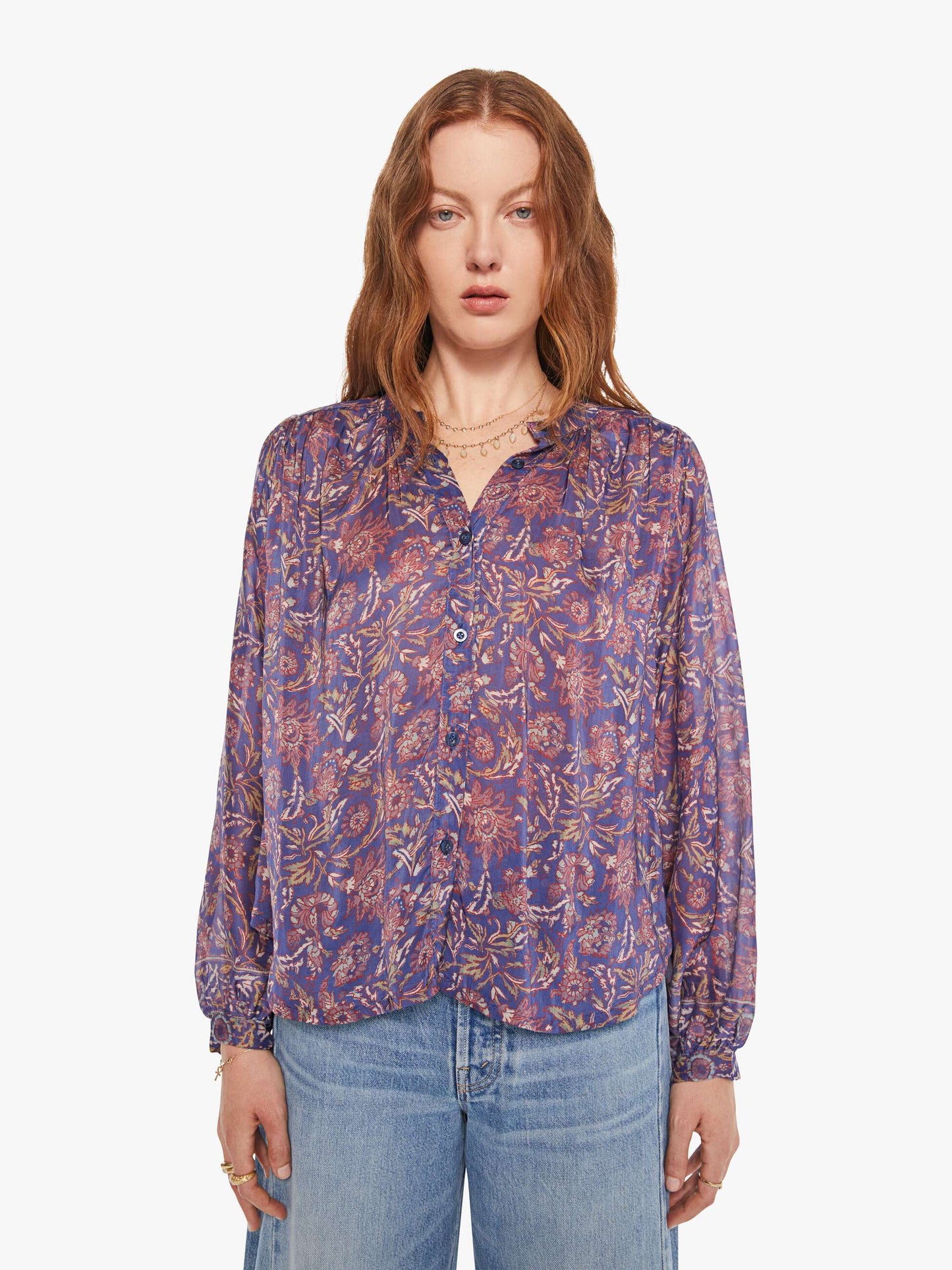 Mother Denim Natalie Martin Tolan Shirt ARTICHOKE MARINER
