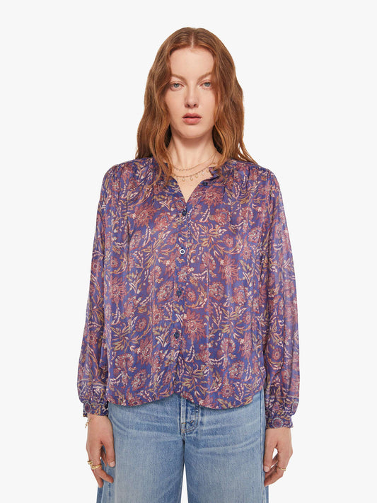 Mother Denim Natalie Martin Tolan Shirt ARTICHOKE MARINER