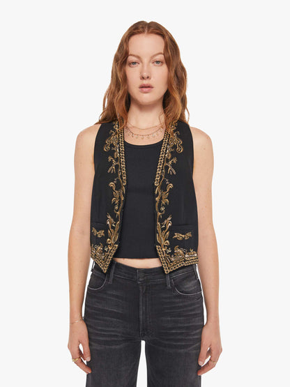 Mother Denim Maria Cher Selena Vest Black