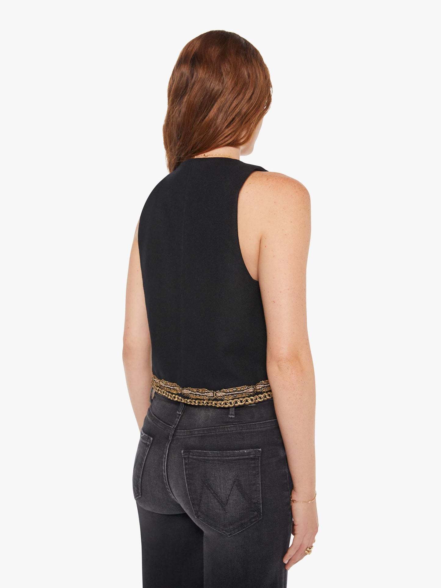 Mother Denim Maria Cher Selena Vest Black