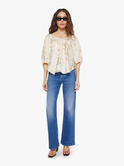 Mother Denim La Prestic Ouiston Moisson Top BRODERIE ECRU