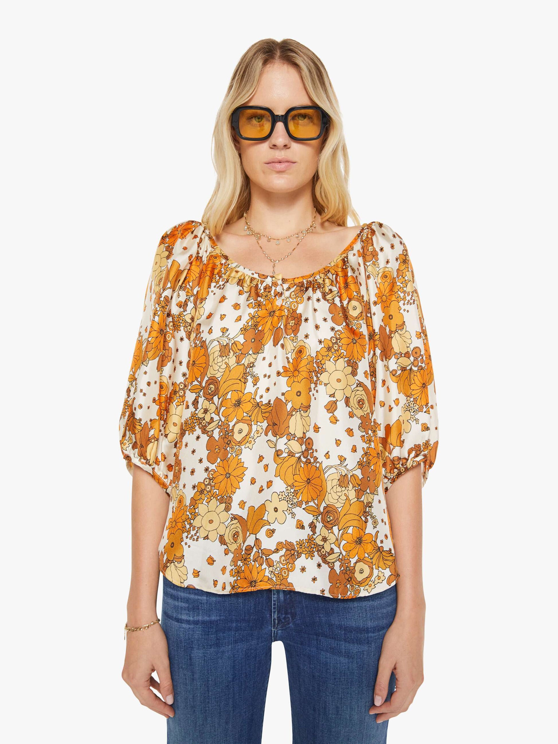 Mother Denim La Prestic Ouiston Moisson Top FLOWER POWER