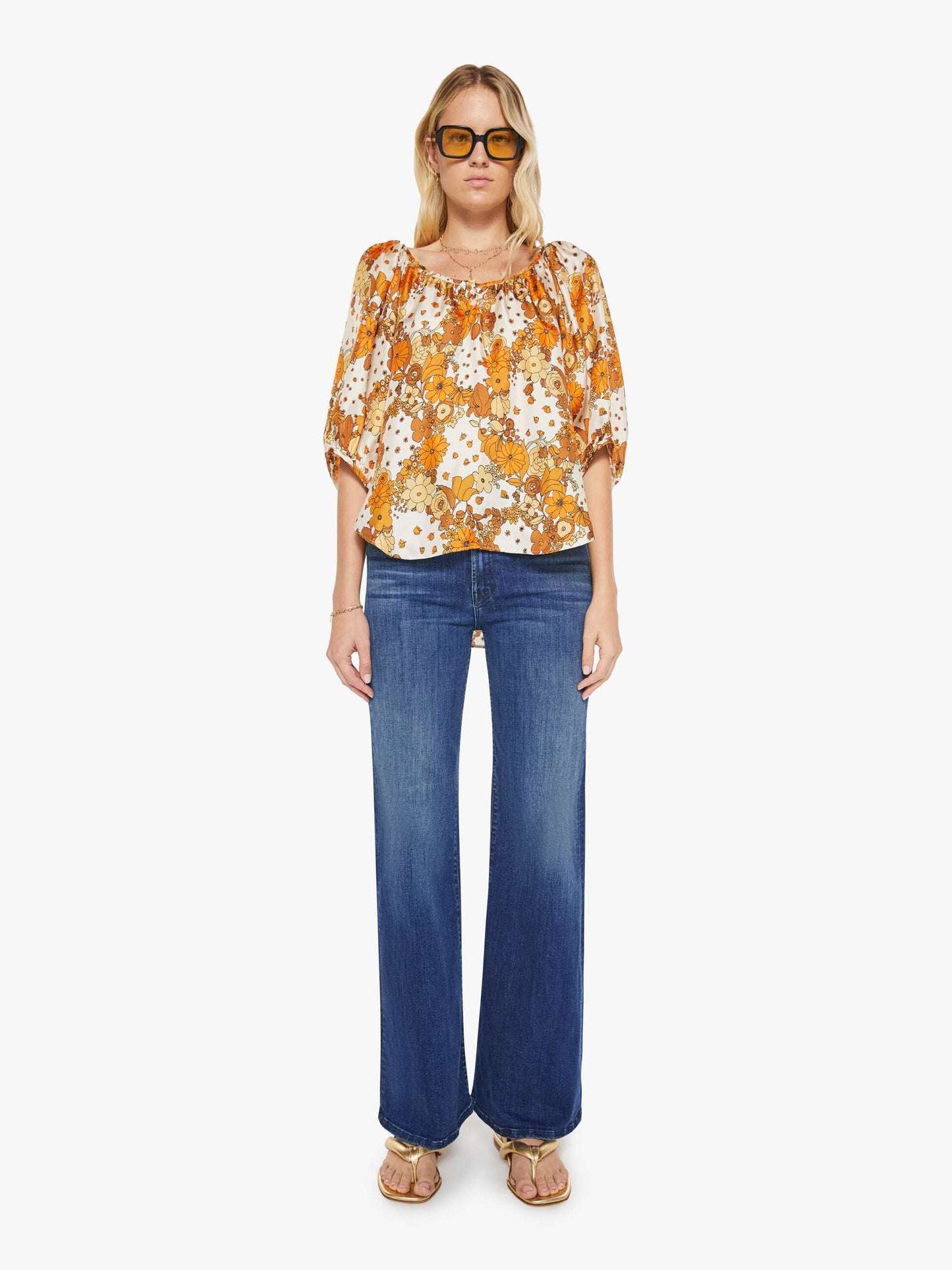 Mother Denim La Prestic Ouiston Moisson Top FLOWER POWER