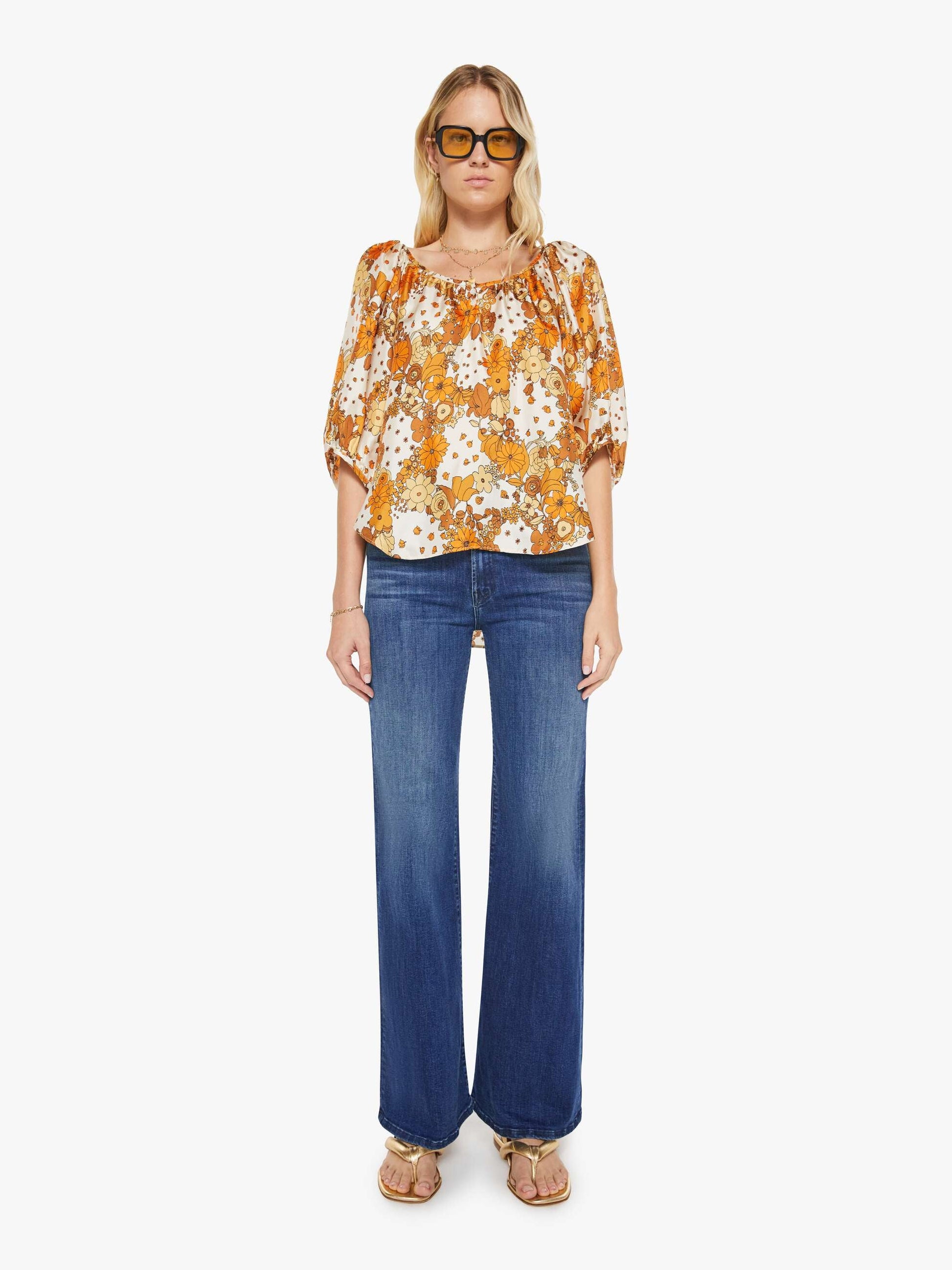 Mother Denim La Prestic Ouiston Moisson Top FLOWER POWER