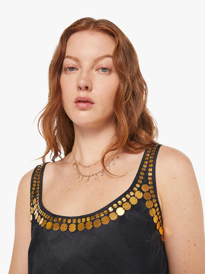 Mother Denim Alix Of Bohemia Fiona Gilded Coin Top Black