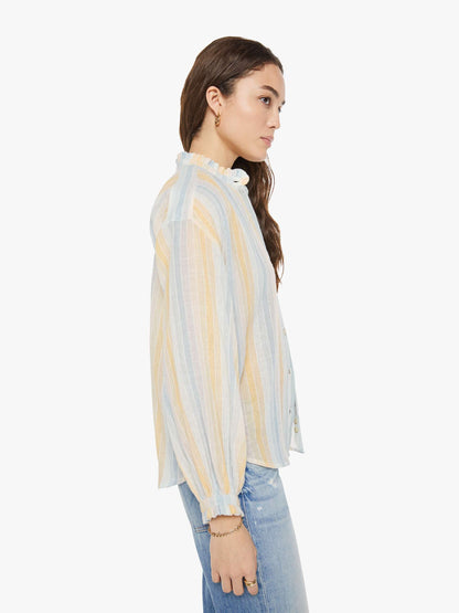 Mother Denim Alix of Bohemia Poet Blouse SUNWASH STRIPE