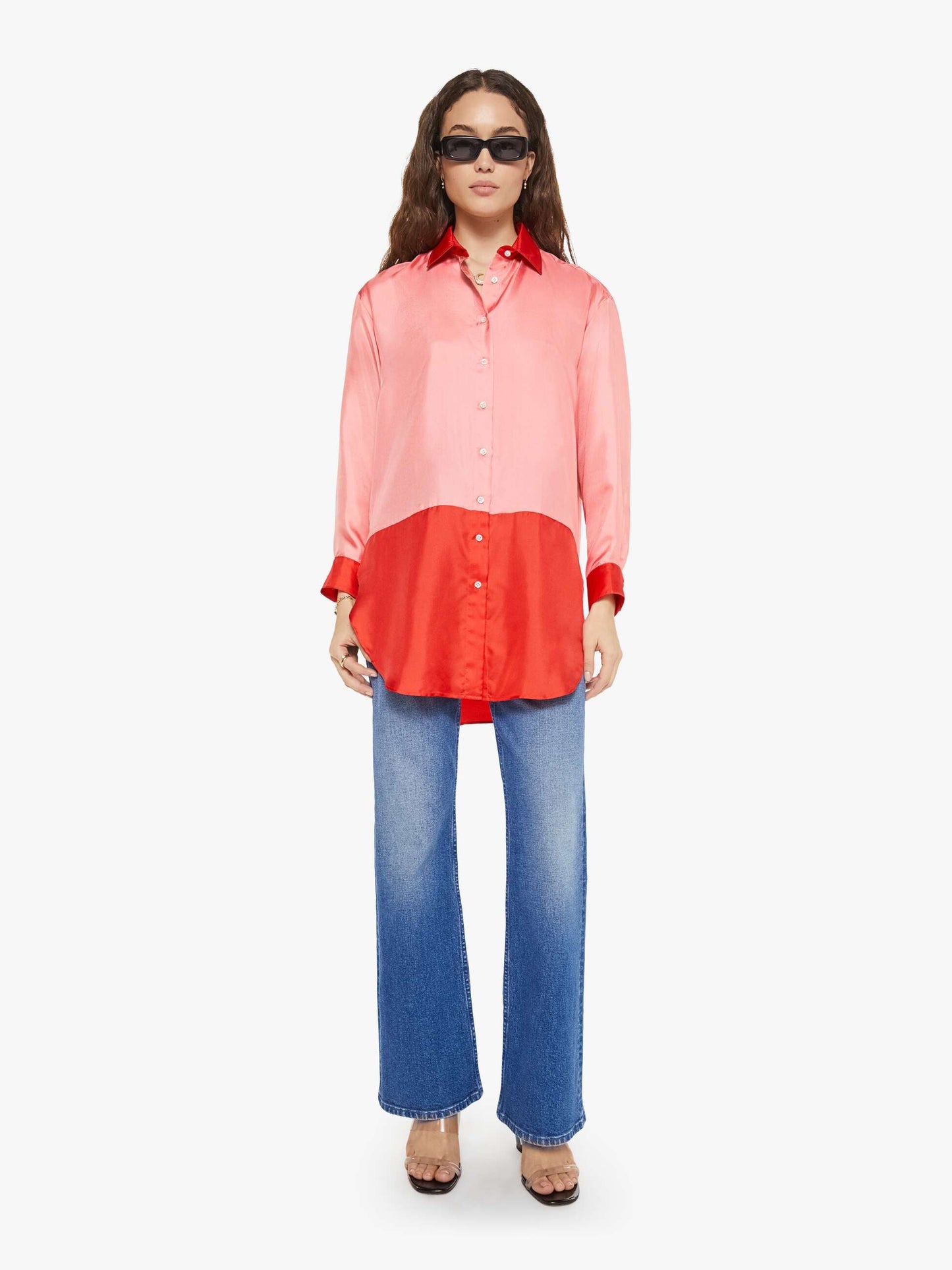 Mother Denim La Prestic Ouiston Liquette Top ROSE MIX
