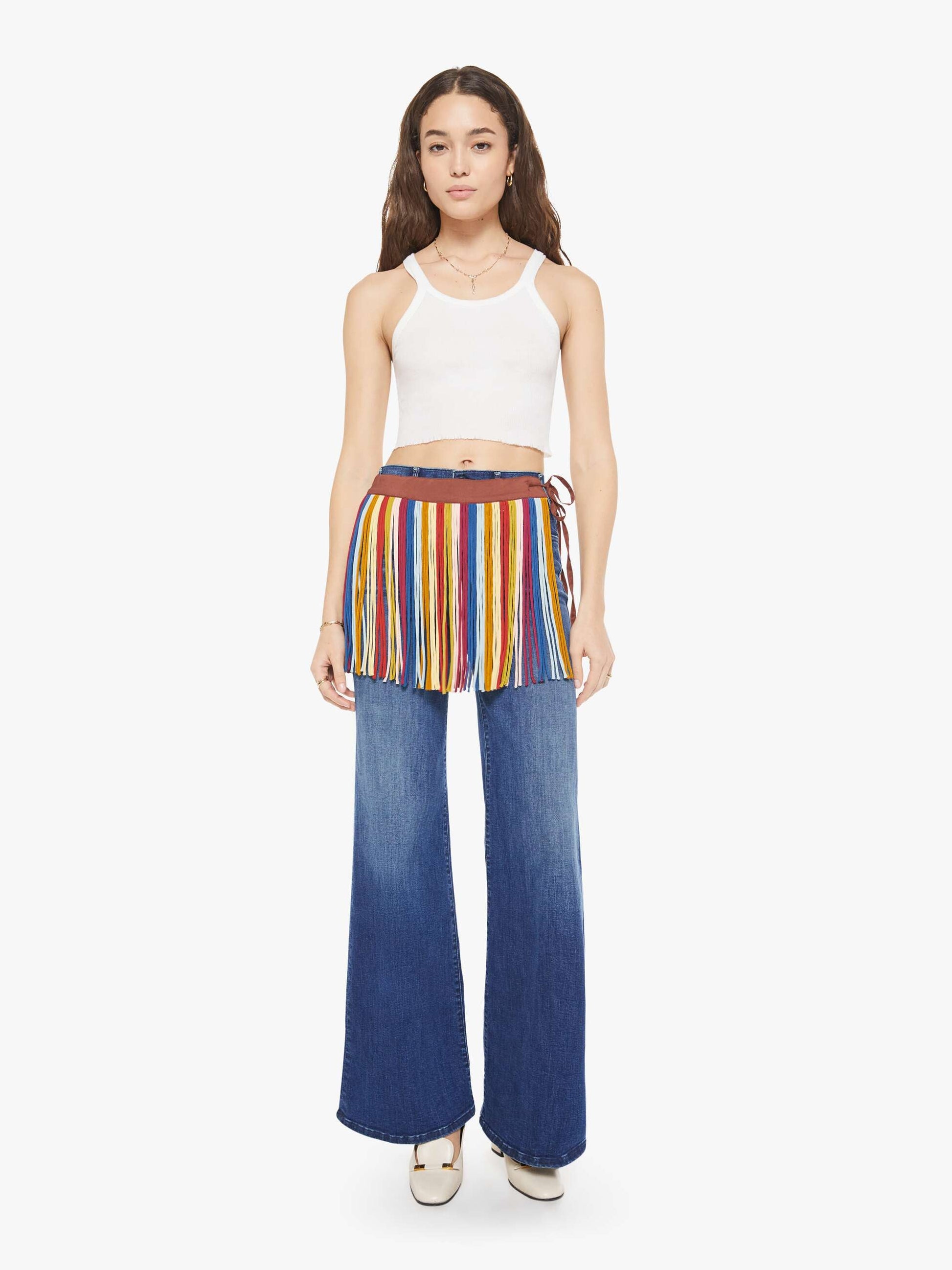 Mother Denim Alix of Bohemia Tessa Skirt CANDY FRINGE