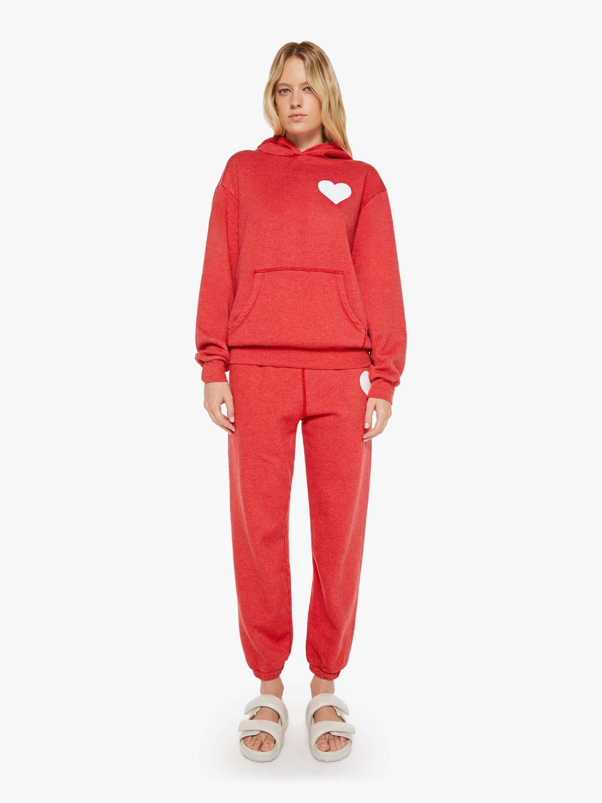 Mother Denim SPRWMN Heart Hoodie Red