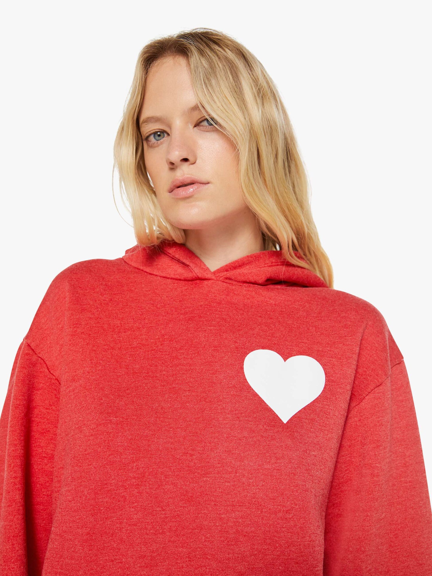 Mother Denim SPRWMN Heart Hoodie Red