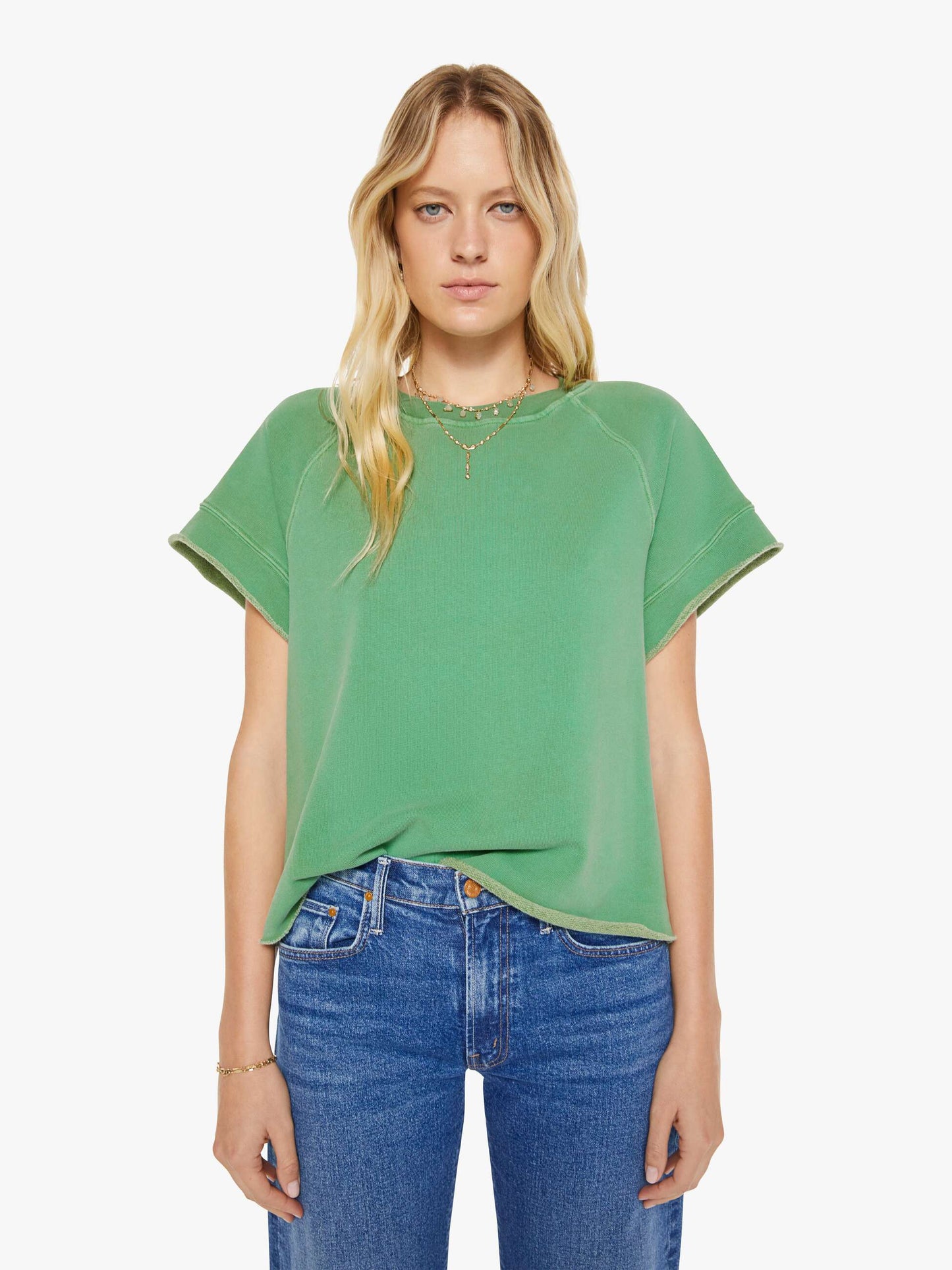 Mother Denim XiRENA Callie Sweatshirt ALOE GREEN