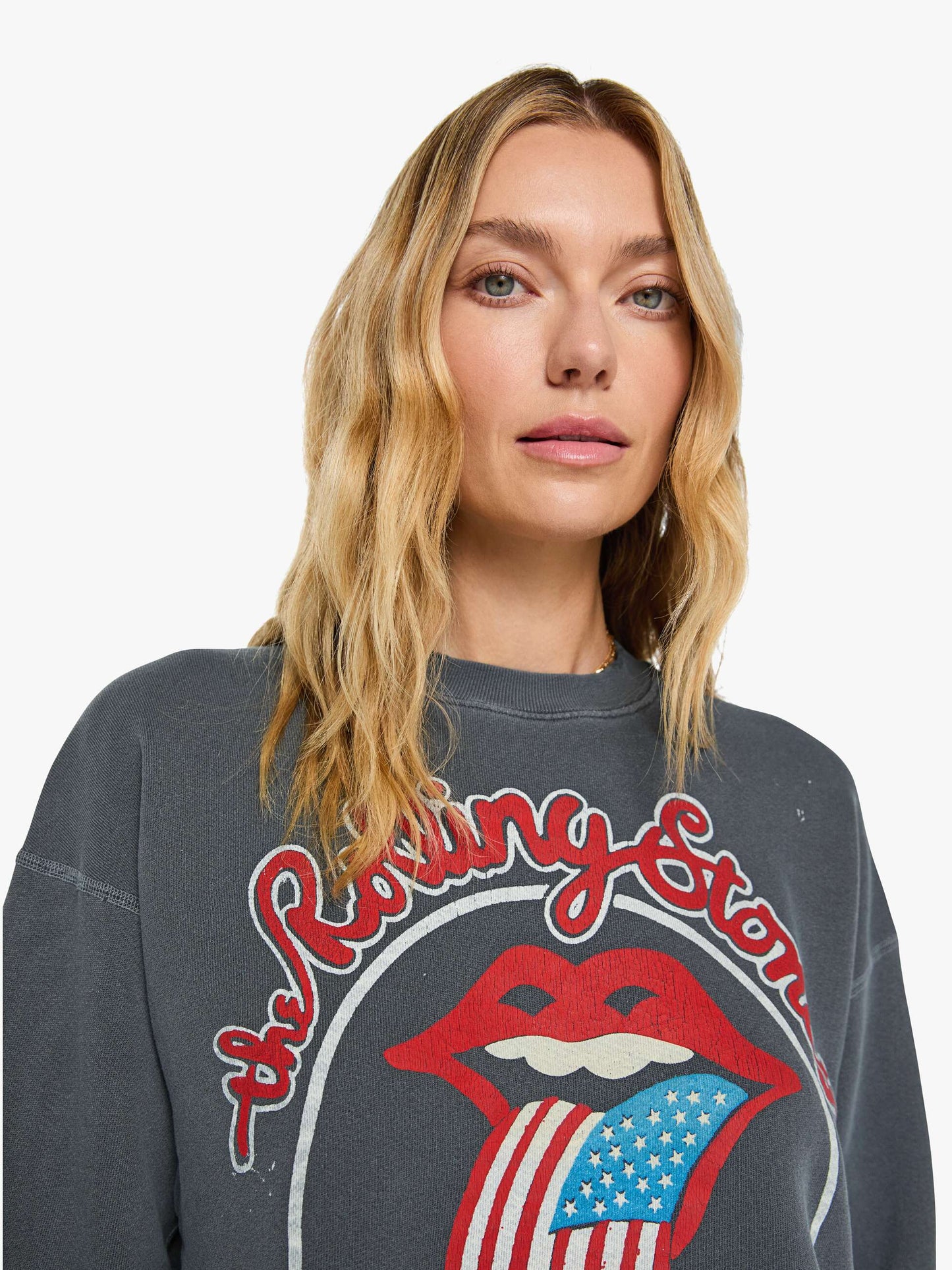 Mother Denim MadeWorn Rolling Stones Sweatshirt DUSK