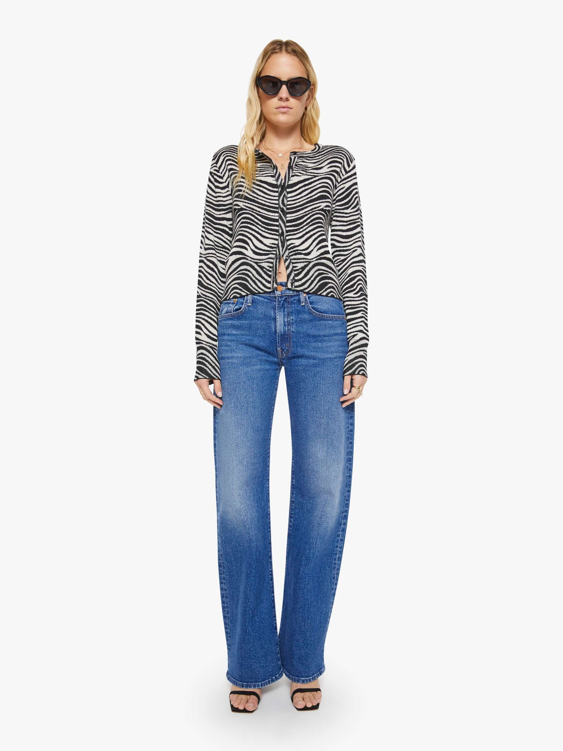 Mother Denim SPRWMN Baby Cardigan ZEBRA