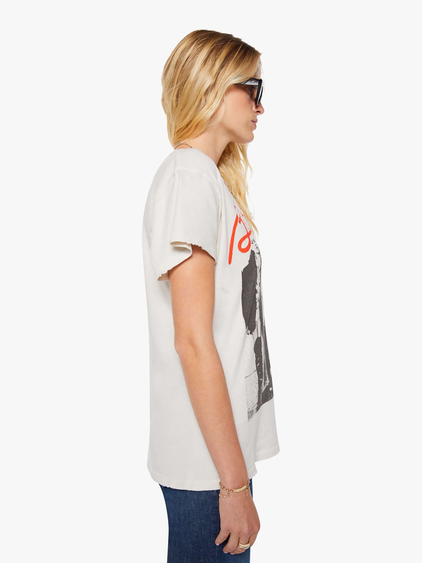 Mother Denim MadeWorn Blondie Tee White (Natural)