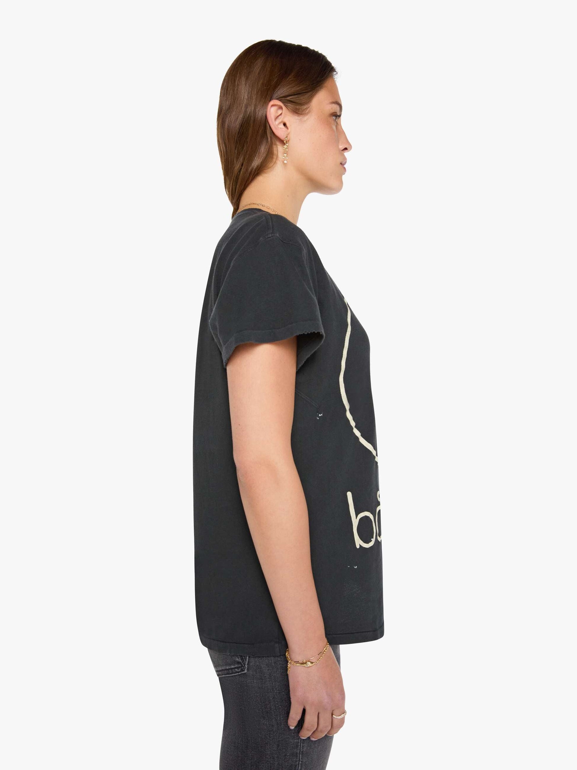Mother Denim MadeWorn Bauhaus Tee Black (Charcoal)